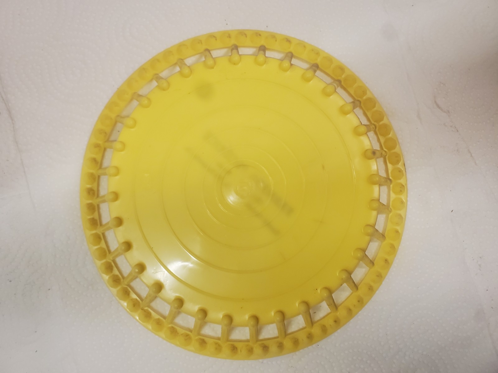 9&Prime; Yellow Plastic Basket Farmers Produce Kanawha Iowa Harold Assink Chicks Feeds