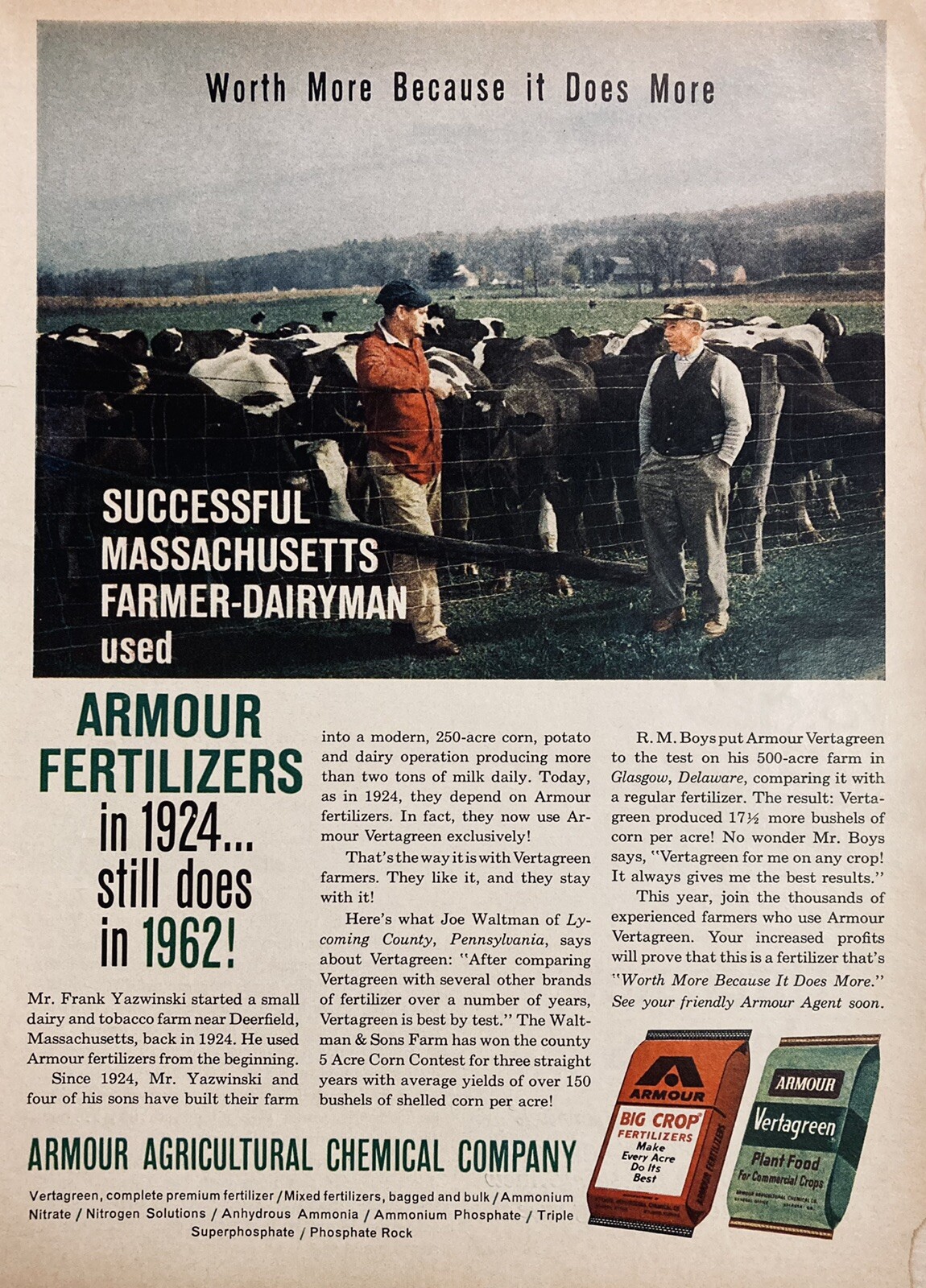 1962 AD.(XH58)~ARMOUR AGRICULTURAL CHEMICAL CO. CROP AND PLANT FERTILIZERS
