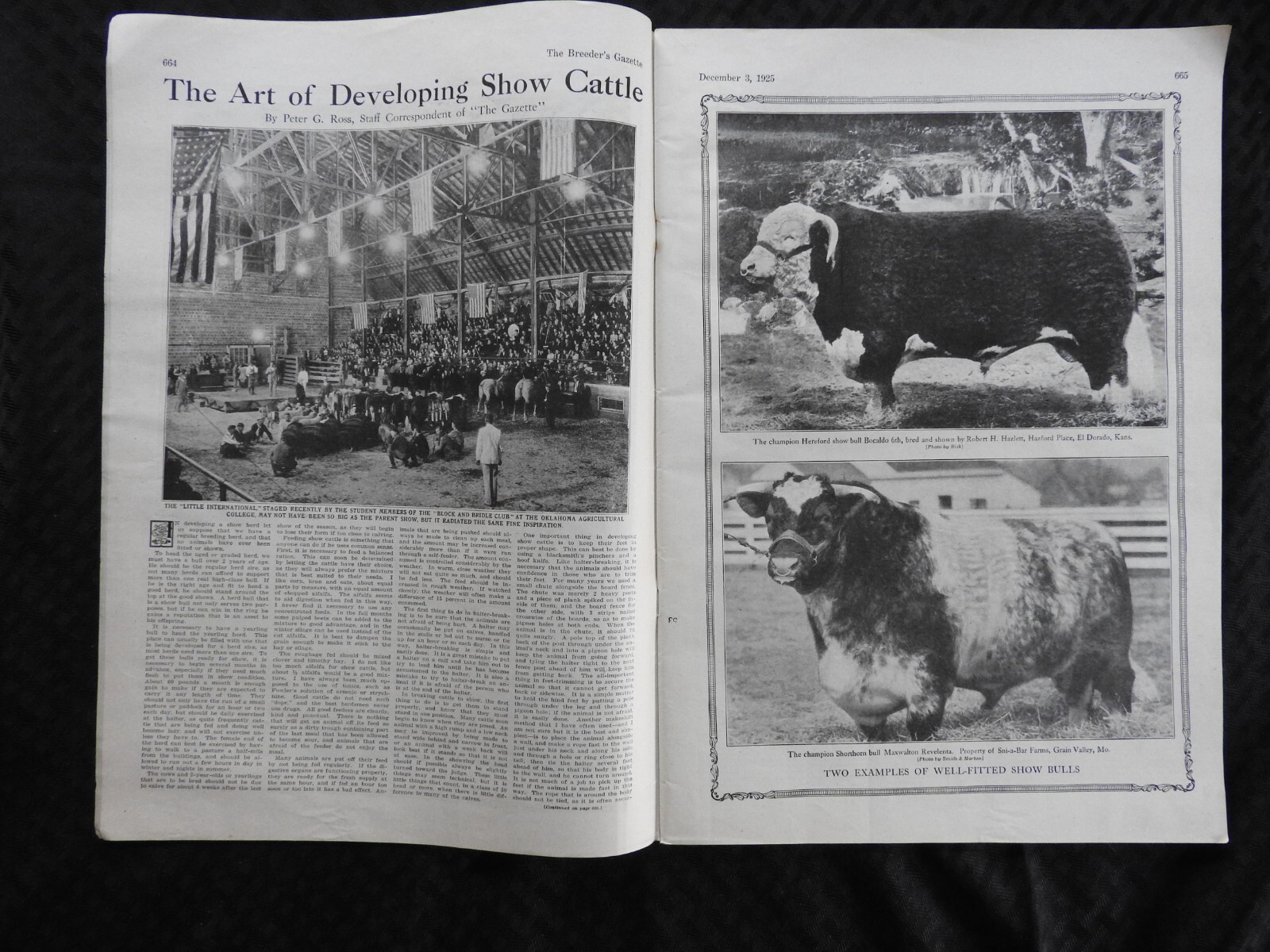 1925 Breeder&rsquo;s Gazette Magazine – cattle rancher farmer horse show VERY GOOD
