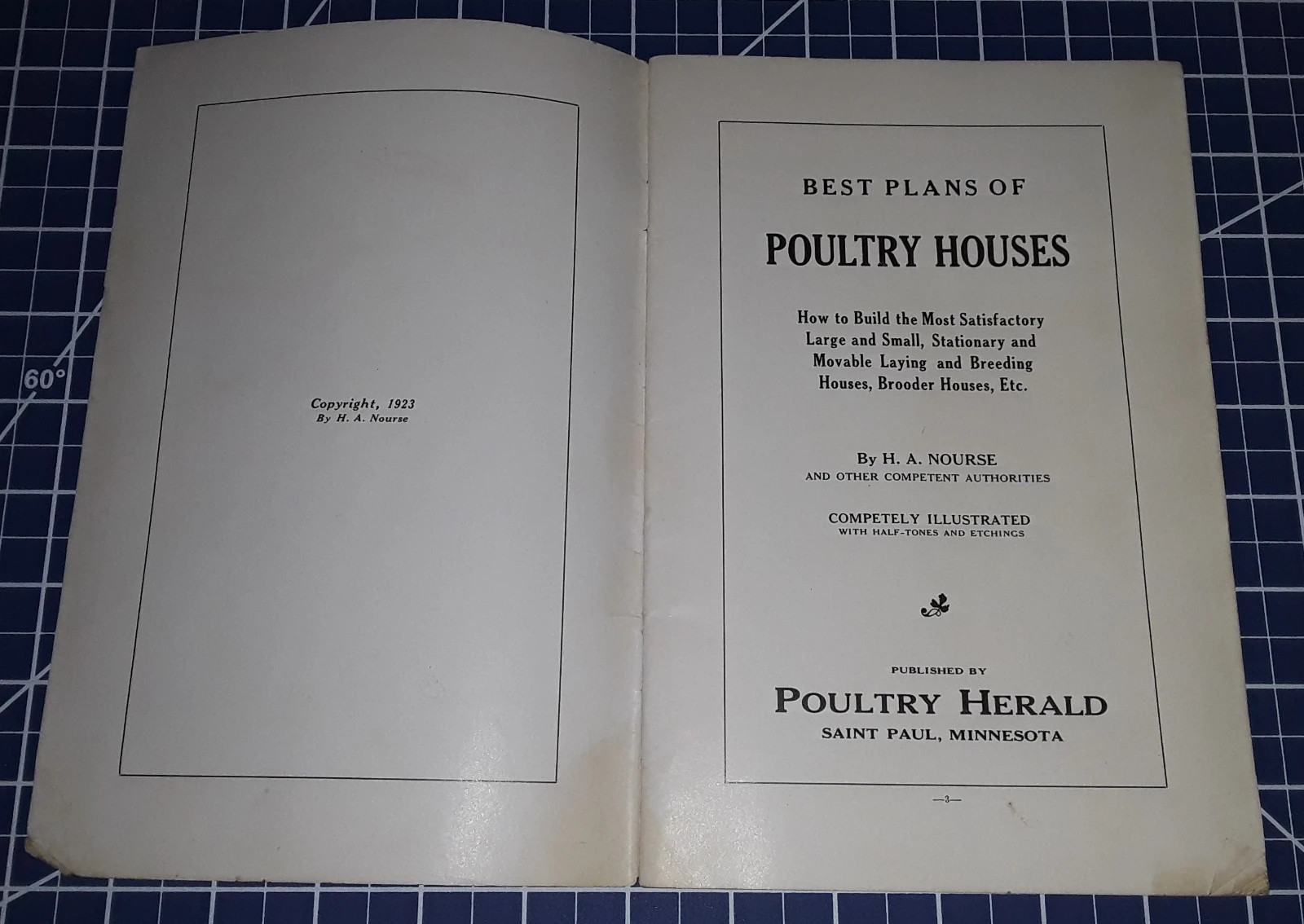 1923 POULTRY HERALD Booklet Best Plans of Poultry Houses Hen Farm Book Chicken