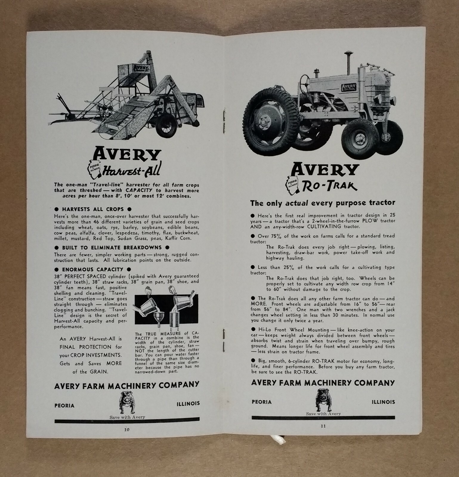 vintage 1938 AVERY Farm Machinery Guaranteed Cylinder Teeth Price List Booklet