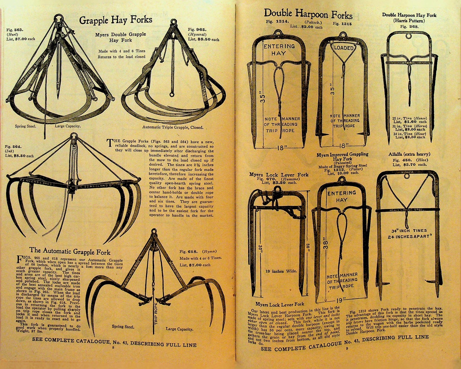 FE Myers & Bro Ashland Pump & Hay Tool Works Catalog ca 1910 Clover Leaf