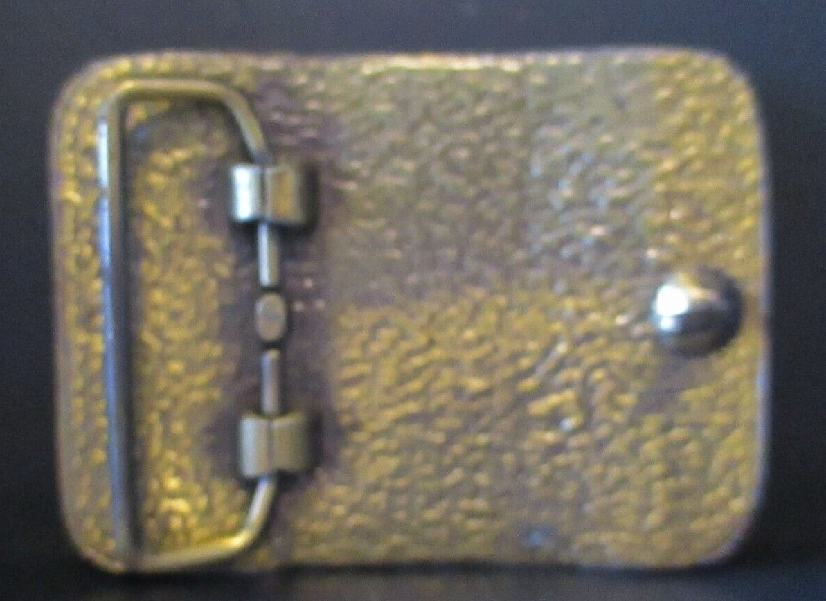 Vintage Best In The Field Belt Buckle Brass & Lacquer Agricultural Ag Farm Field