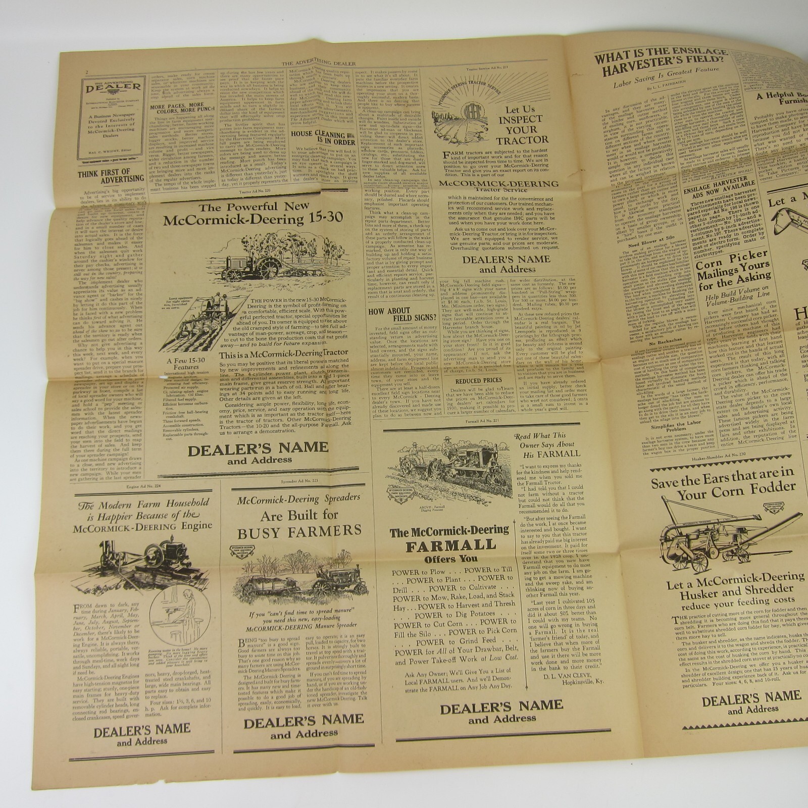 The Advertising Dealer McCormick-Deering Trade News 1929 Chicago IL Antique RARE