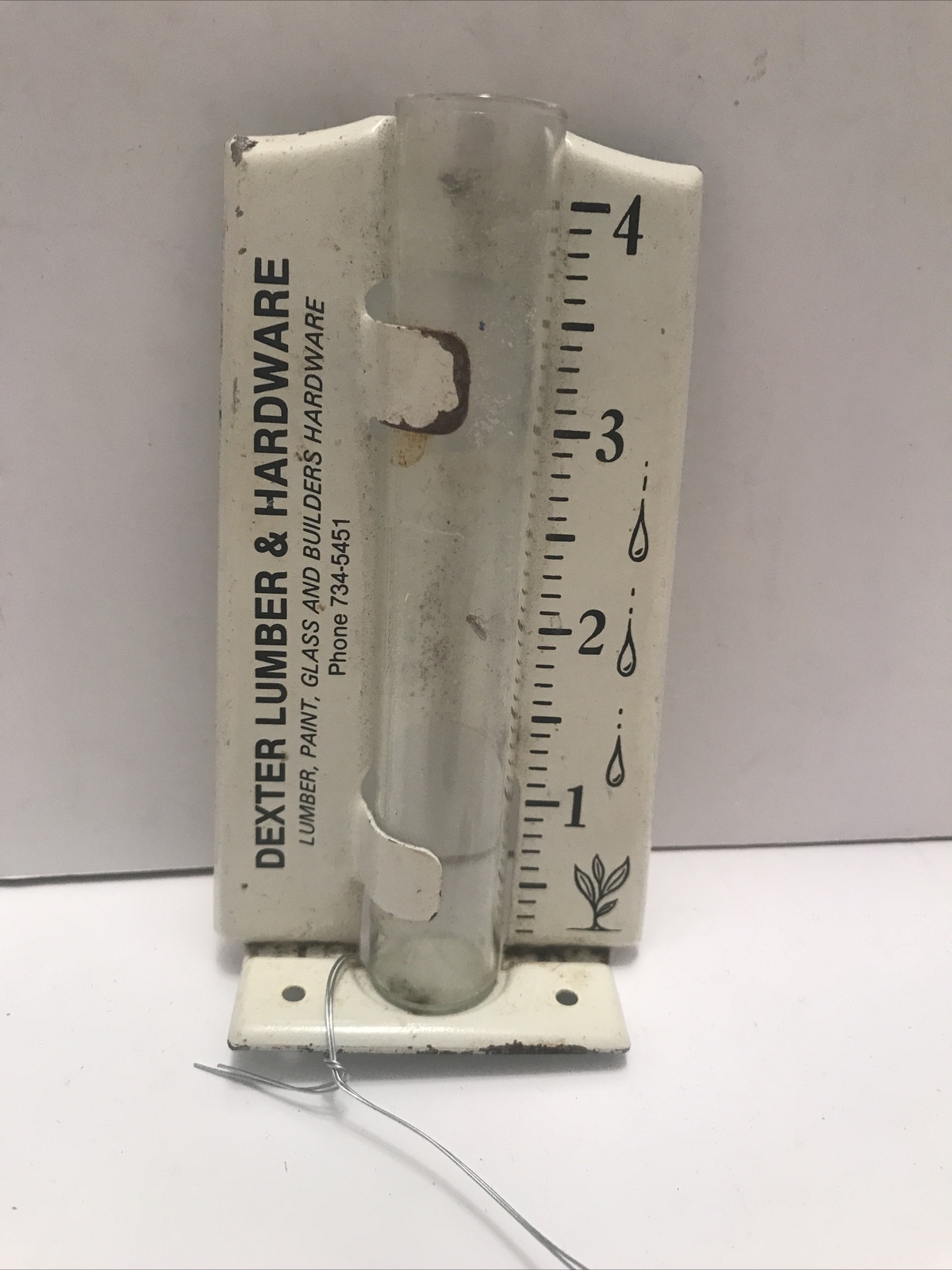 Vintage Advertising Rain Gauge, Dexter Lumber & Hardware, Used, Free Ship