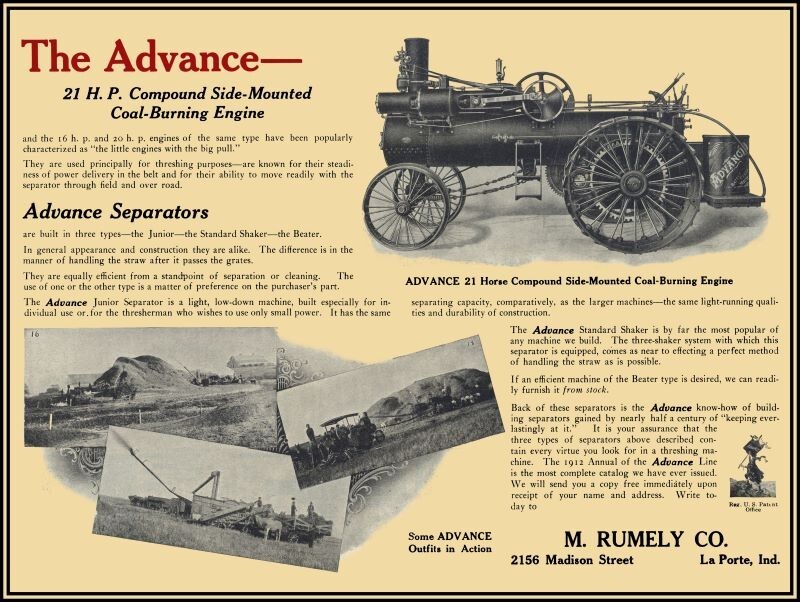 1912 Advance Steam Traction Engine NEW Metal Sign: 9×12&Prime; Ships Free