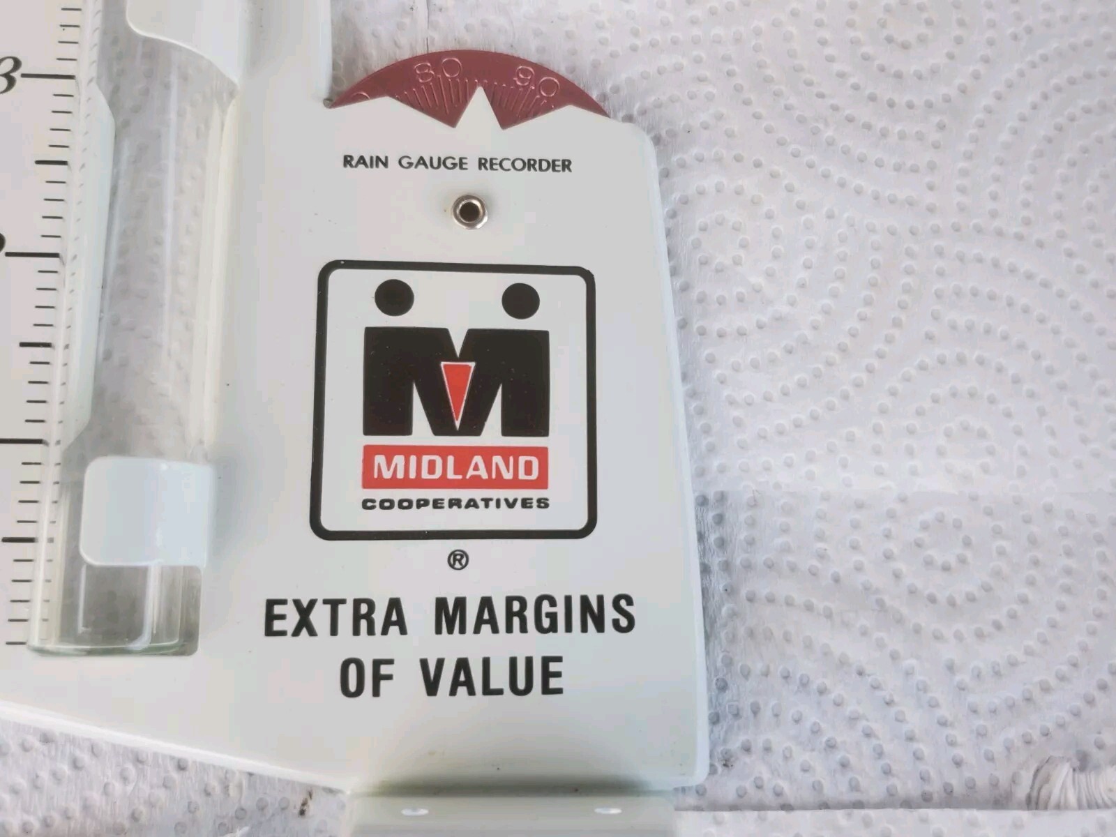 Metal Rain Guage Midland Cooperative Extra Margins Of Value Farm Grain Feed Seed