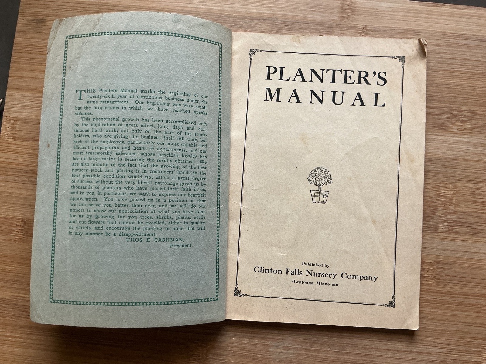 c1910 Owatonna Minnesota, Clinton Falls Nursery Co. Planters Manual