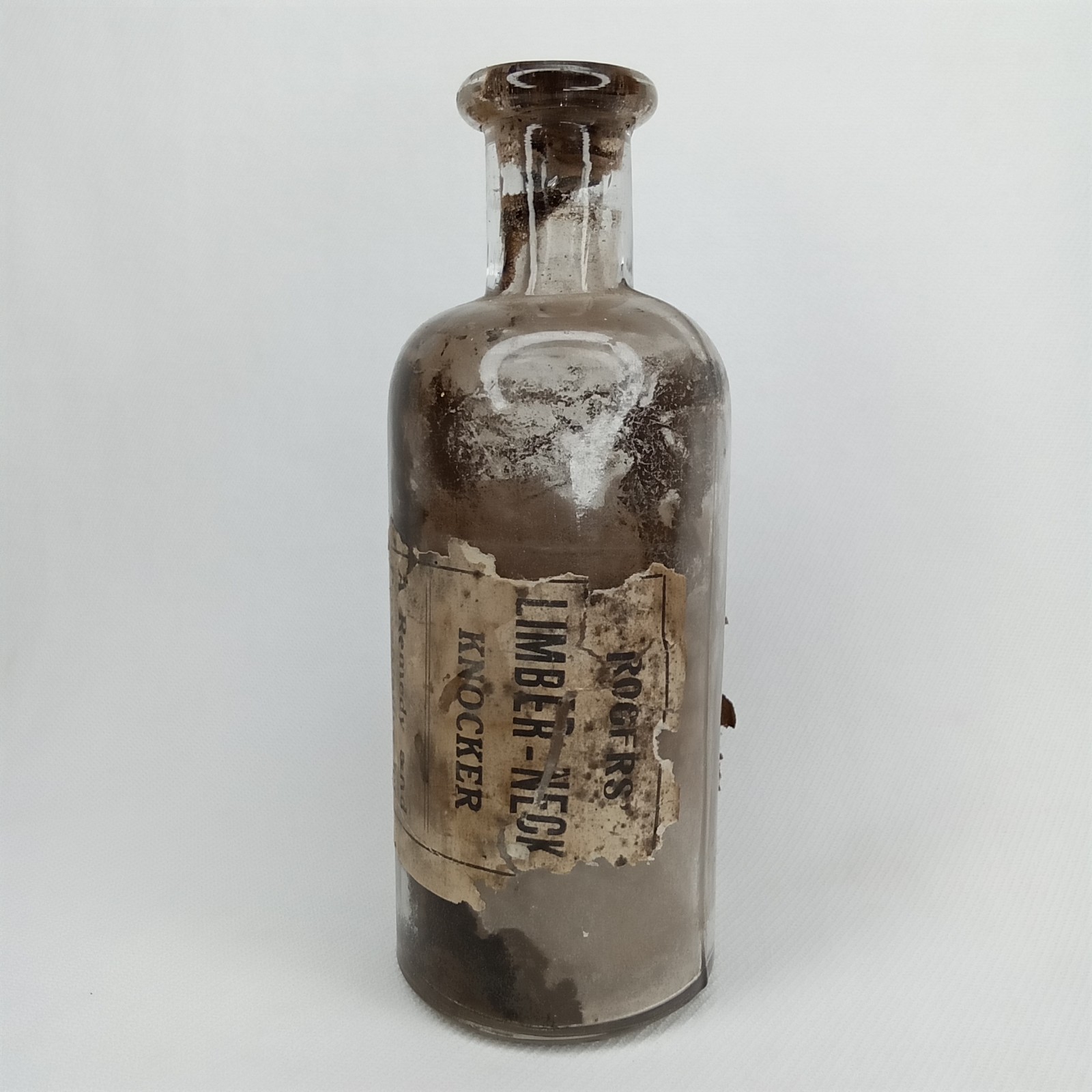 Antique 1920s Veterinary Advertising Glass Bottle With Paper Label New Arrival