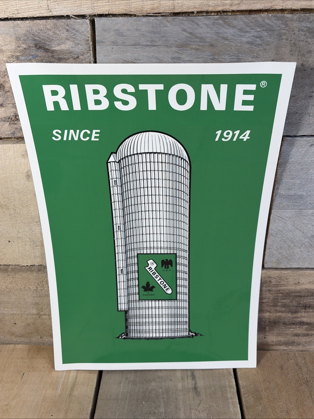 Vintage Ribstone Farm Silo Sticker Decal Since 1914 USA Canada NOS
