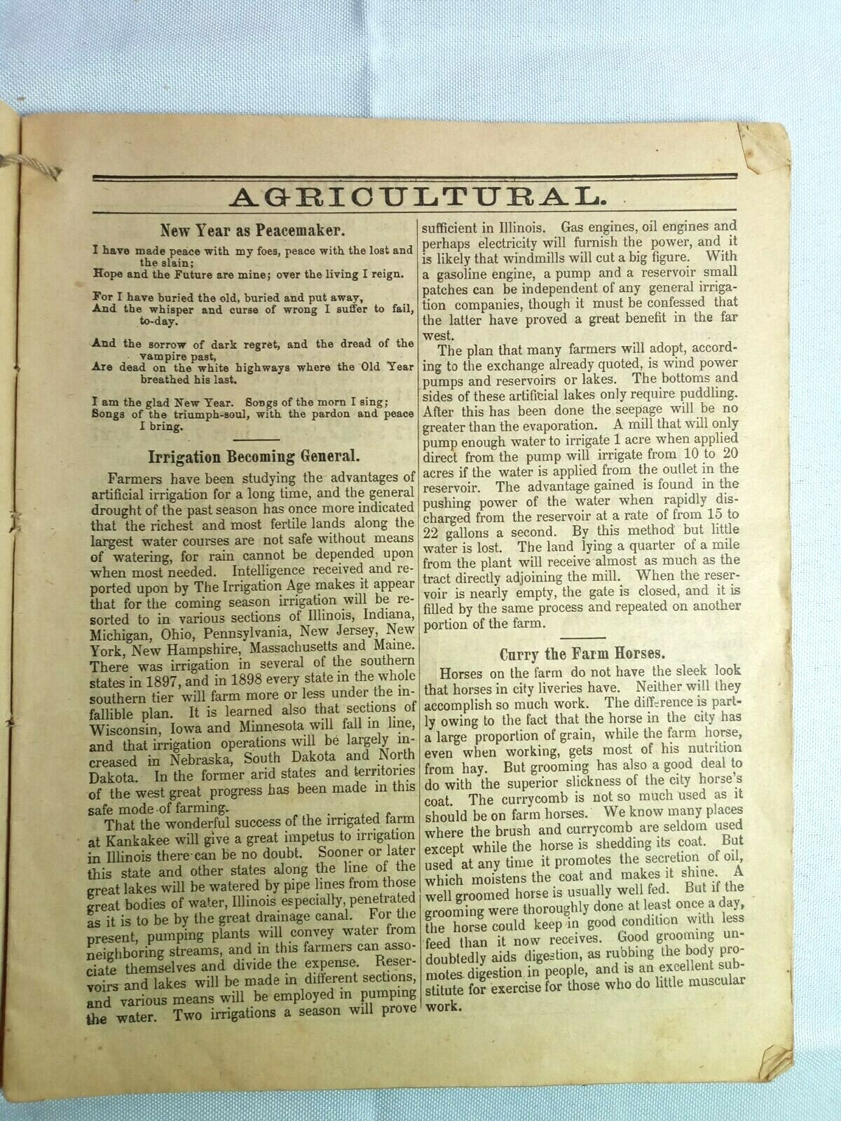 1898 John Bear Baer&rsquo;s Agricultural Almanac Lancaster, PA Antique Farmers Vintage