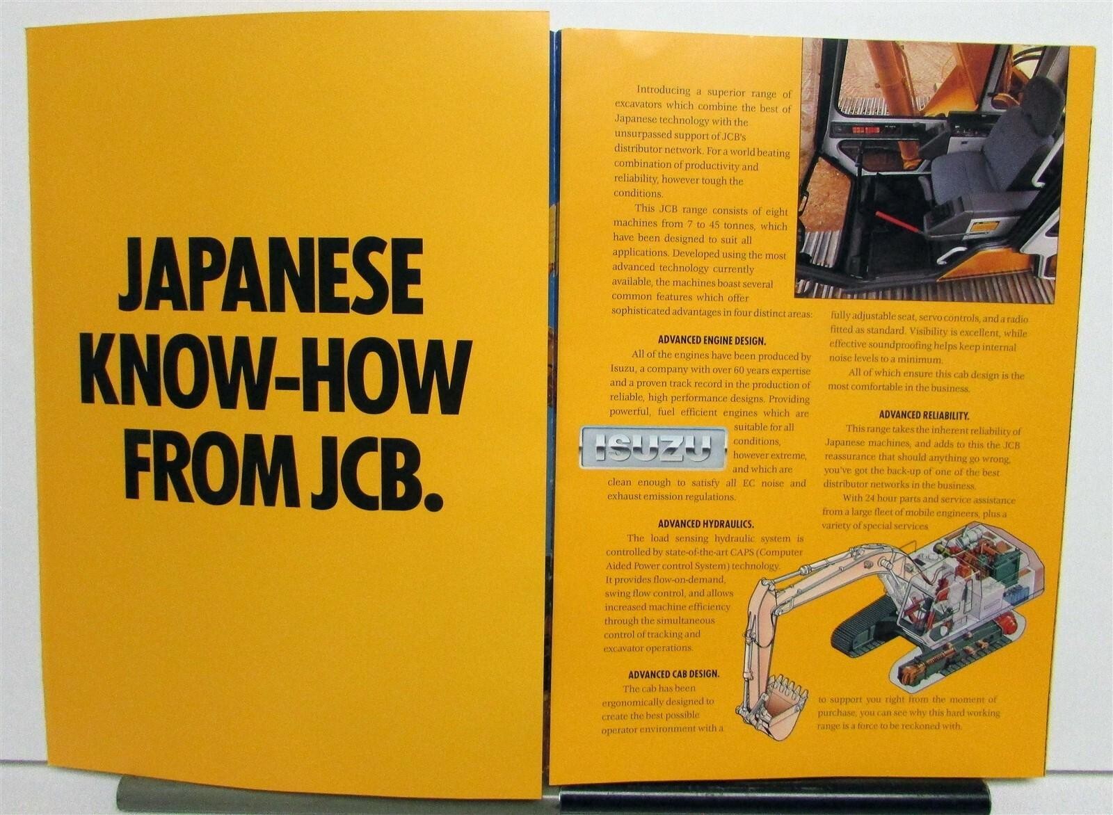 1992 JCB Crawler Excavators Specifications Construction Sales Brochure