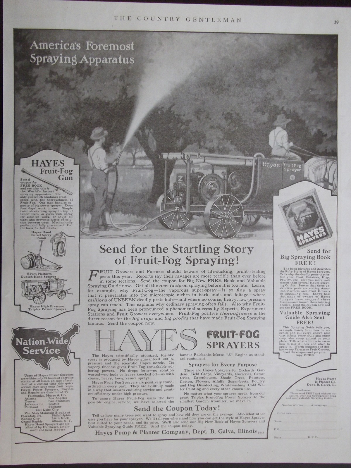 1920 Hayes Fruit-Fog Sprayers Advertisement