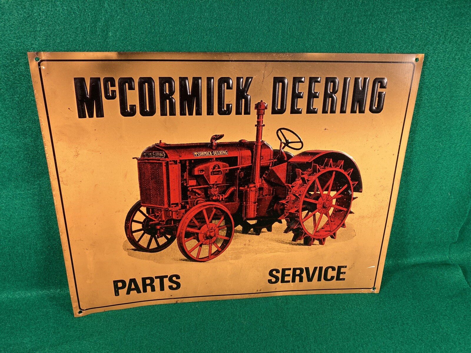 Vintage McCormick Deering Parts Service Tin Sign