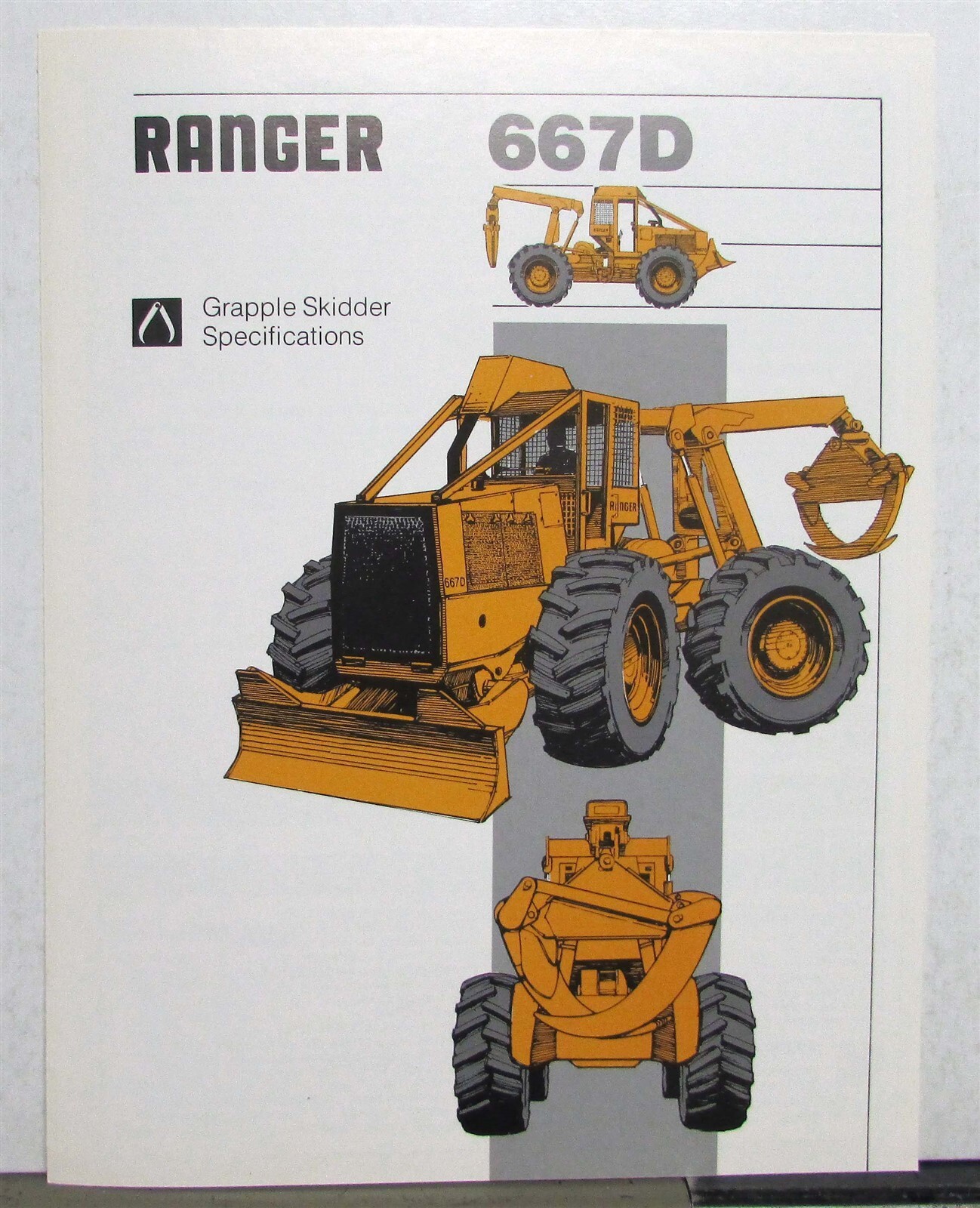 1985 Clark 667D Ranger Grapple Skidder Diagrams Specs Construction Sales Folder