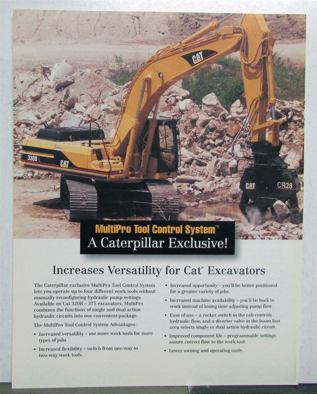 1999 Caterpillar Multipro Tool Control System Construction Specs Data Sheet