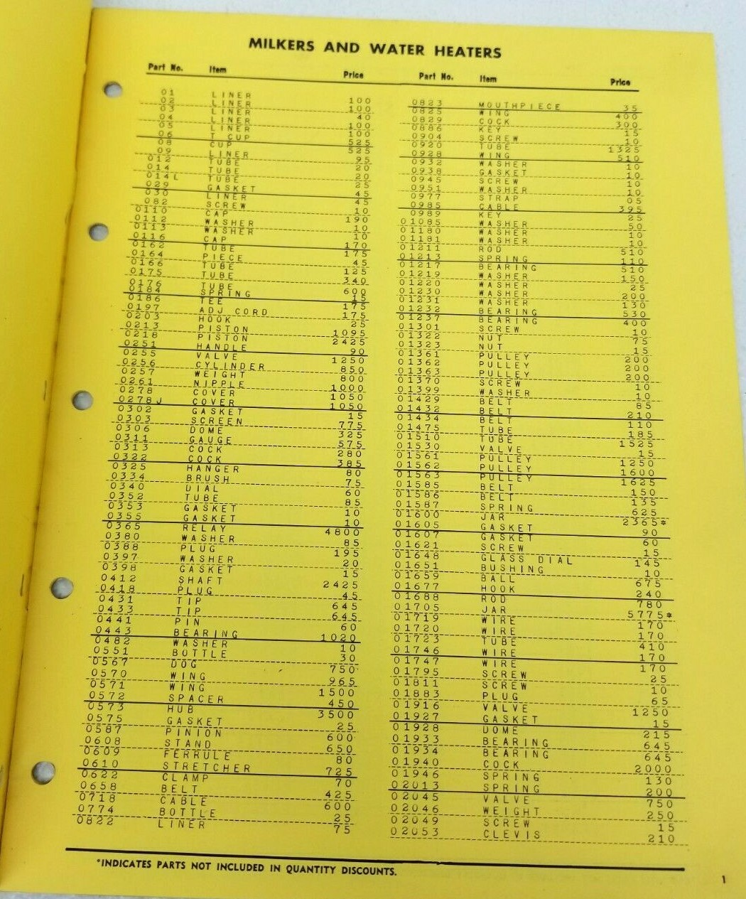 1962 DeLaval PARTS PRICE LIST Milker Water Heater Separator 8.5&Prime;x 11&Prime; Cow Dairy