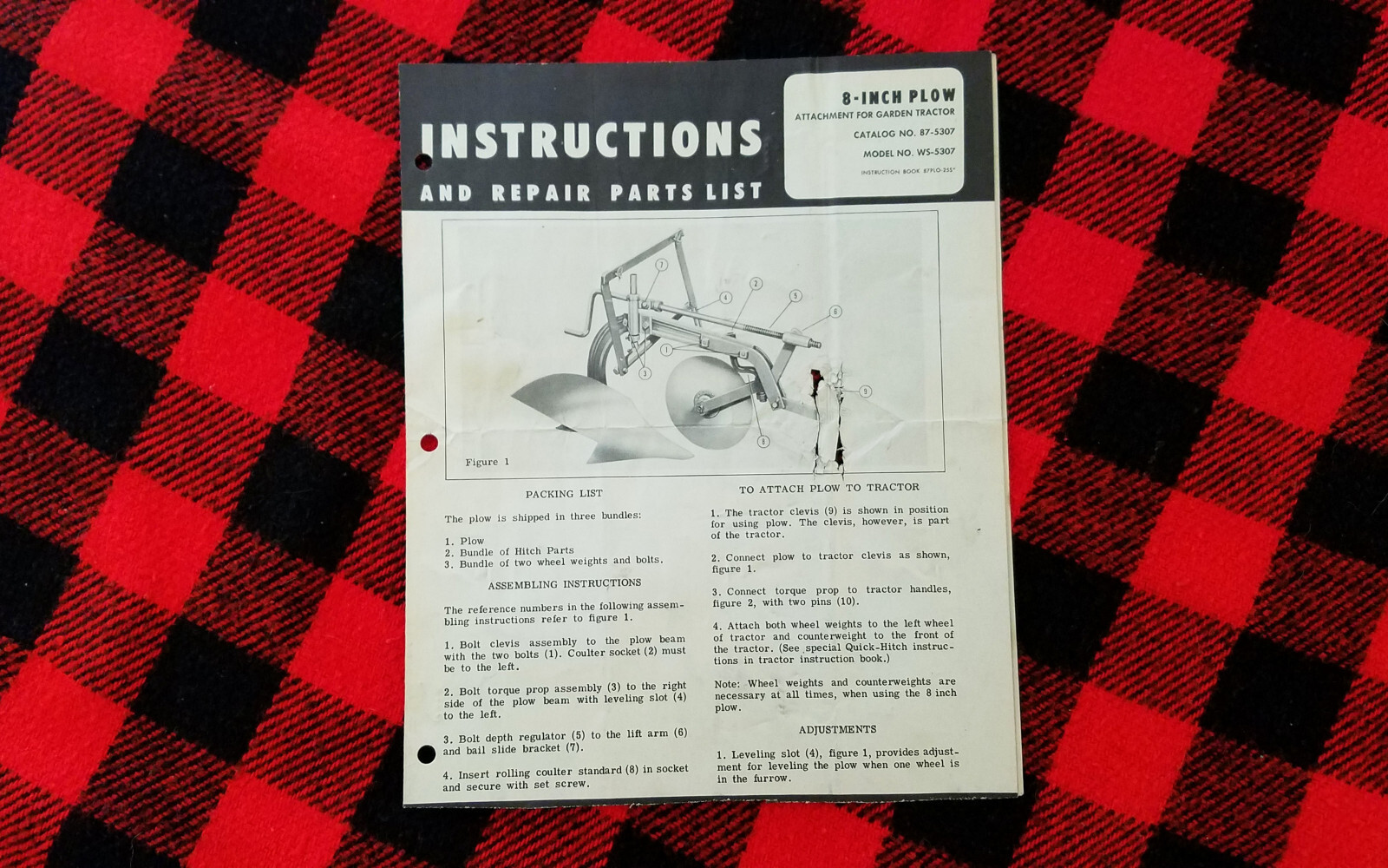 1950s Wards Power Plow Trac Garden Tractor Plow Manual Brochure
