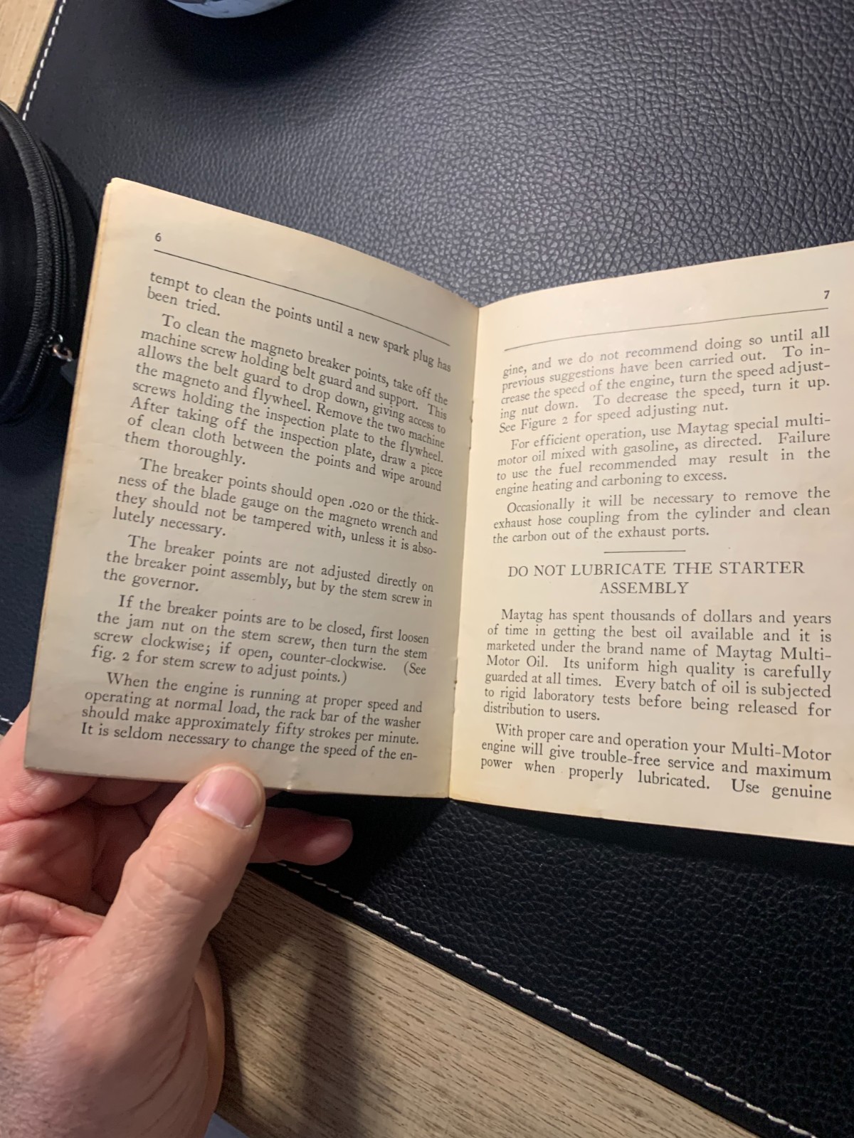 Vintage Maytag Multi-Motor Engine Instructions for Operating Manual