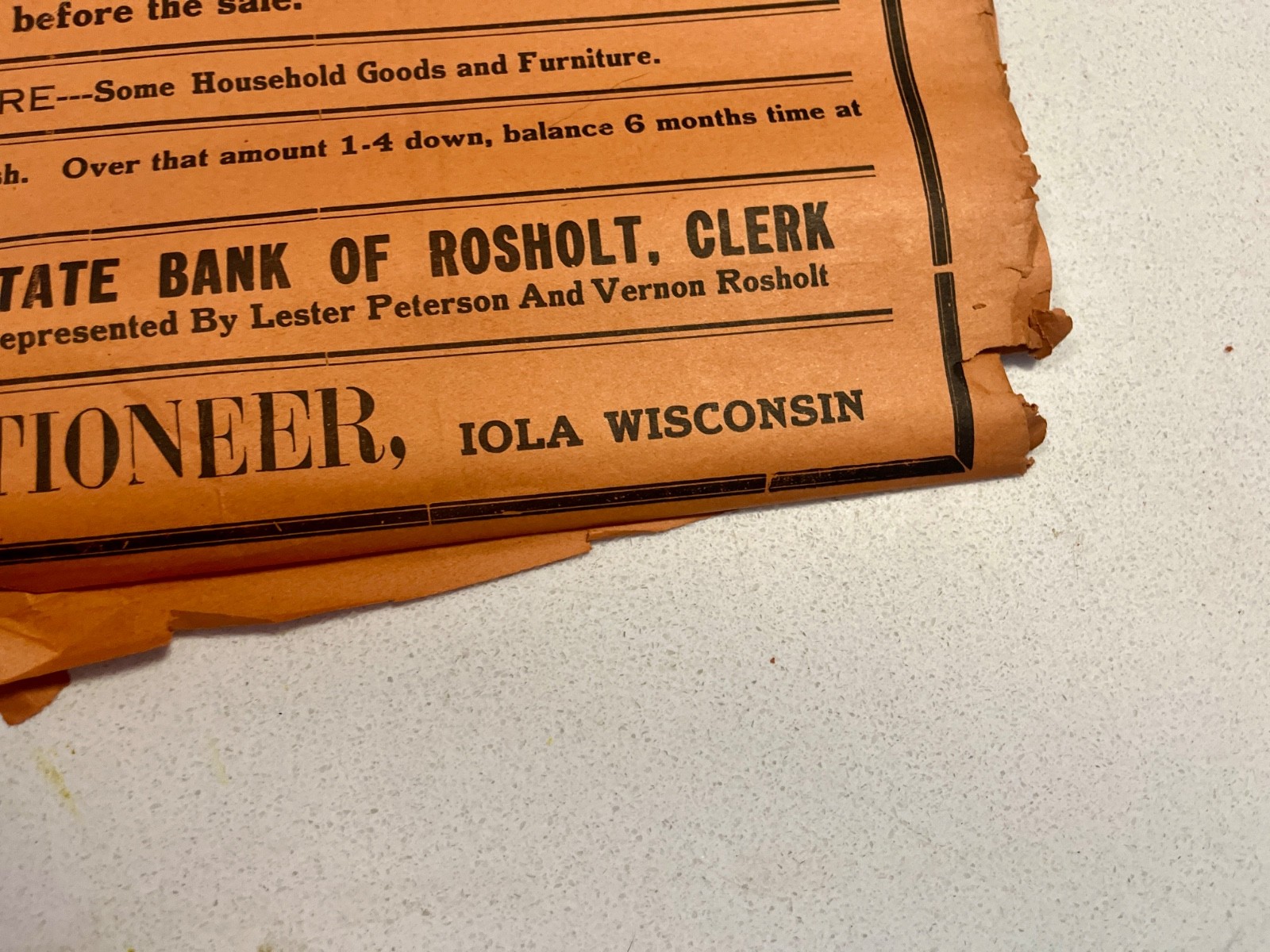 3 Antique Wisconsin Farm Auction Broadsides Neugent Sisters Stevens Point WI