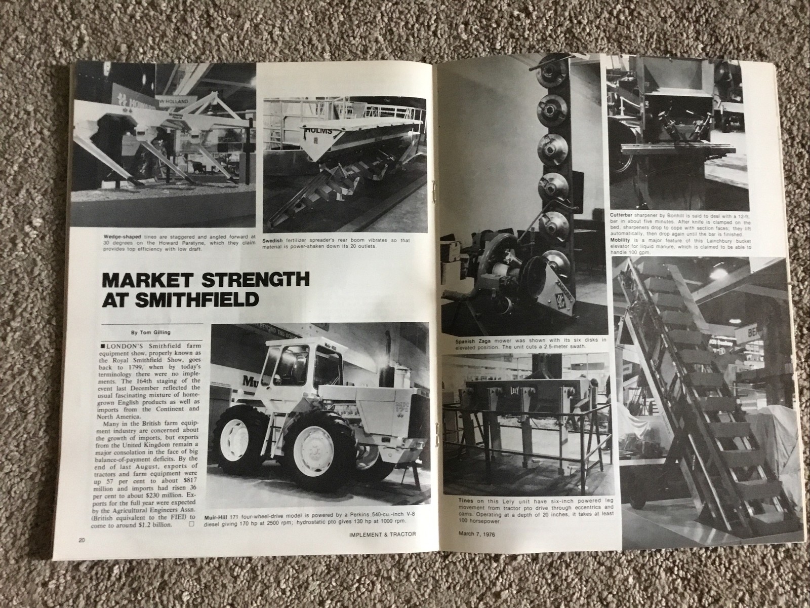 Implement & Tractor Magazine March 7, 1976 Farming Agriculture Vintage Ads J