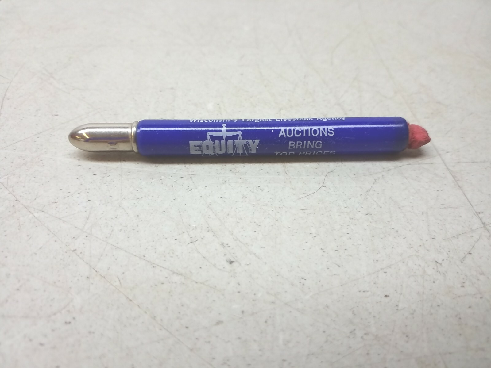 Equity Cooperative Livestock Sales Baraboo Wisconsin Vtg Ag Ad Bullet Pencil