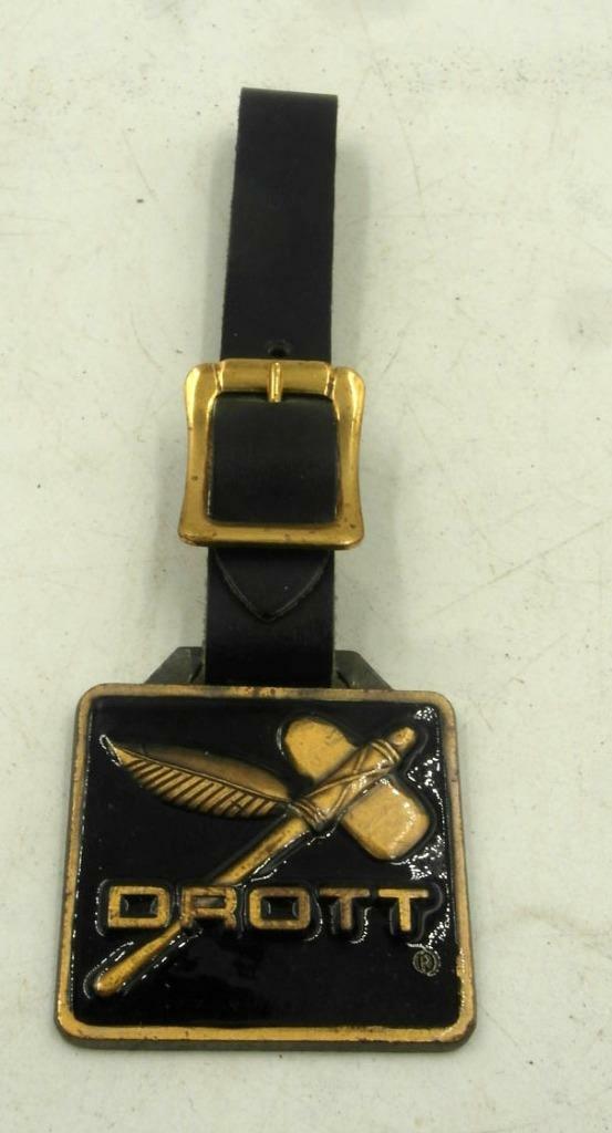 EARLY BLACK ENAMEL DROTT EXCAVATOR FOB WITH TOMAHAWK SCARCE