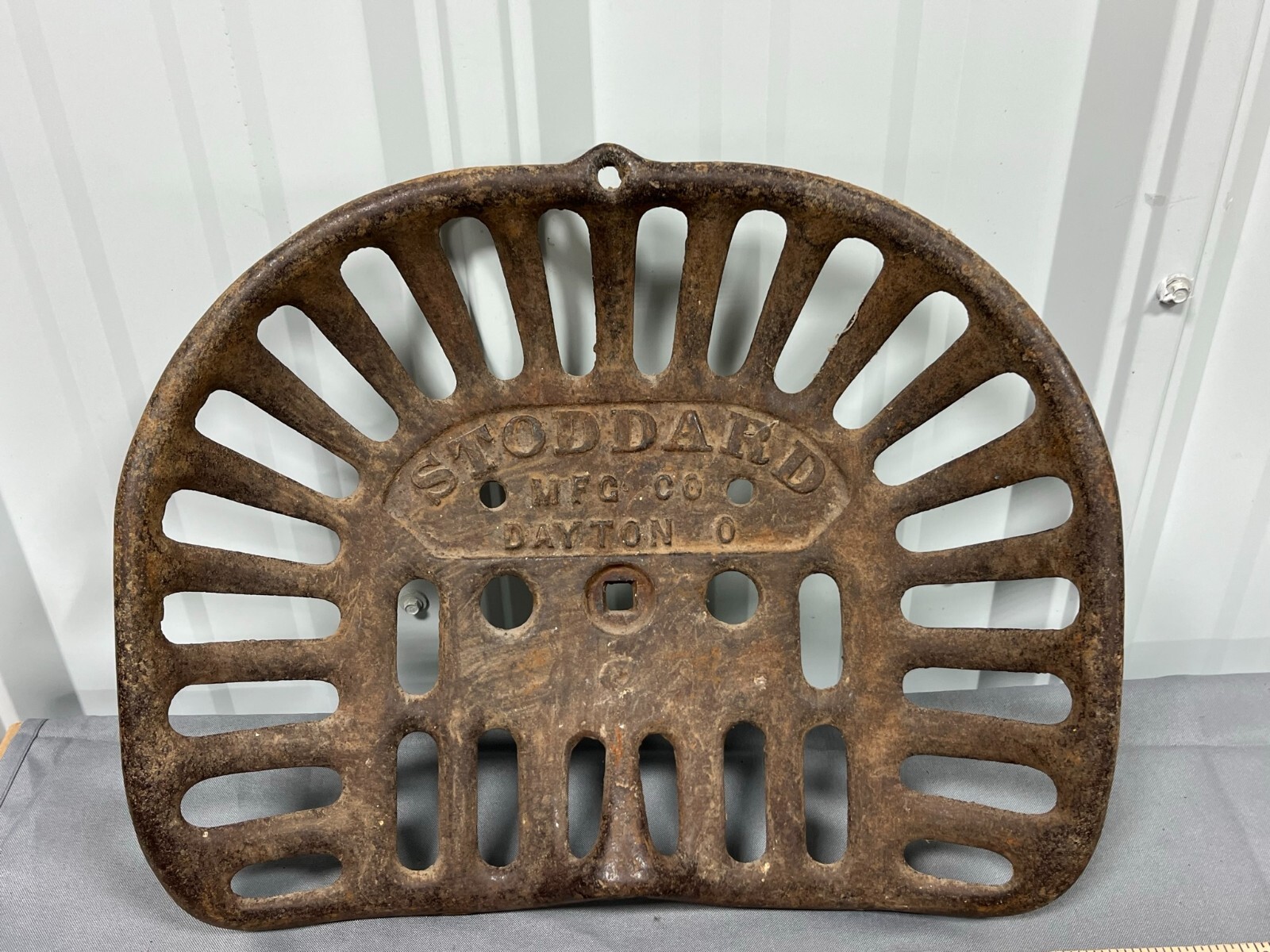Vintage STODDARD Cast Iron Seat Implement Equipment Mower Plow DAYTON Ohio