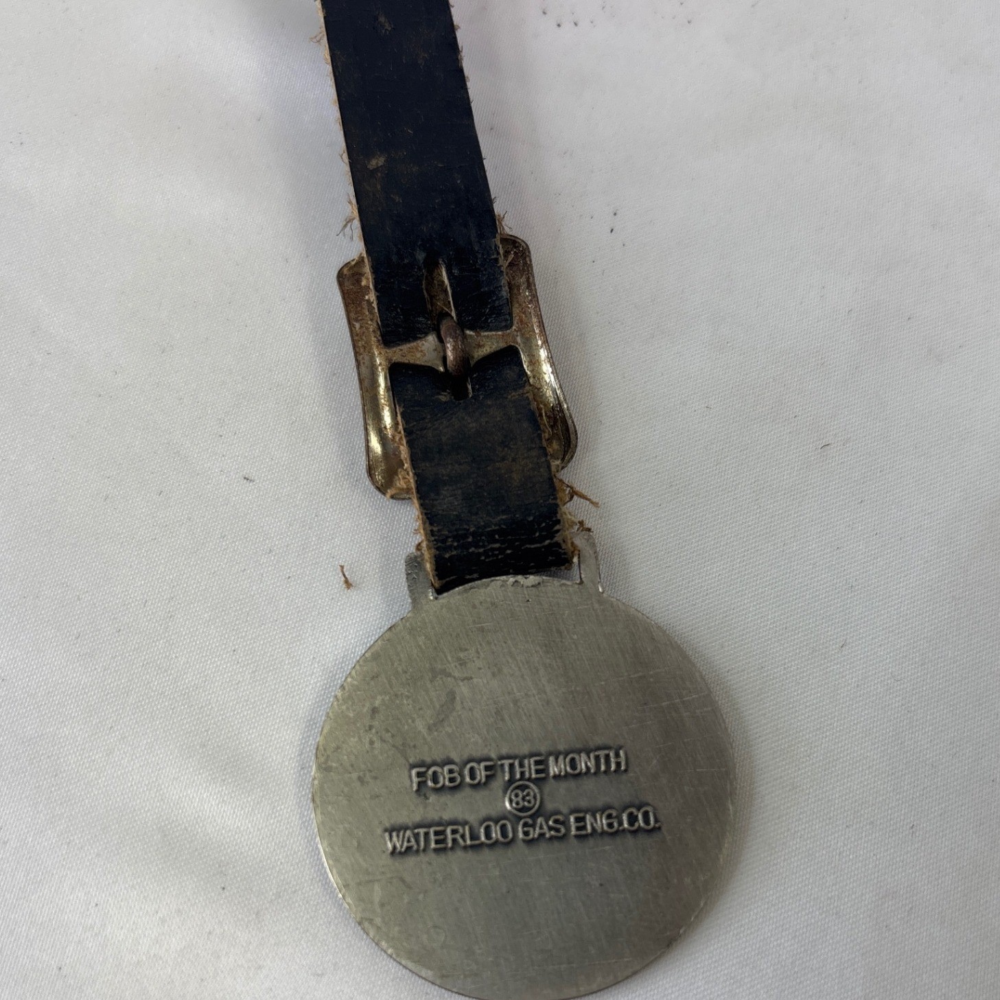 Vintage Waterloo Gas Engine & Eagle Mfg Co Tractor Watch Fobs Leather Straps 2pc