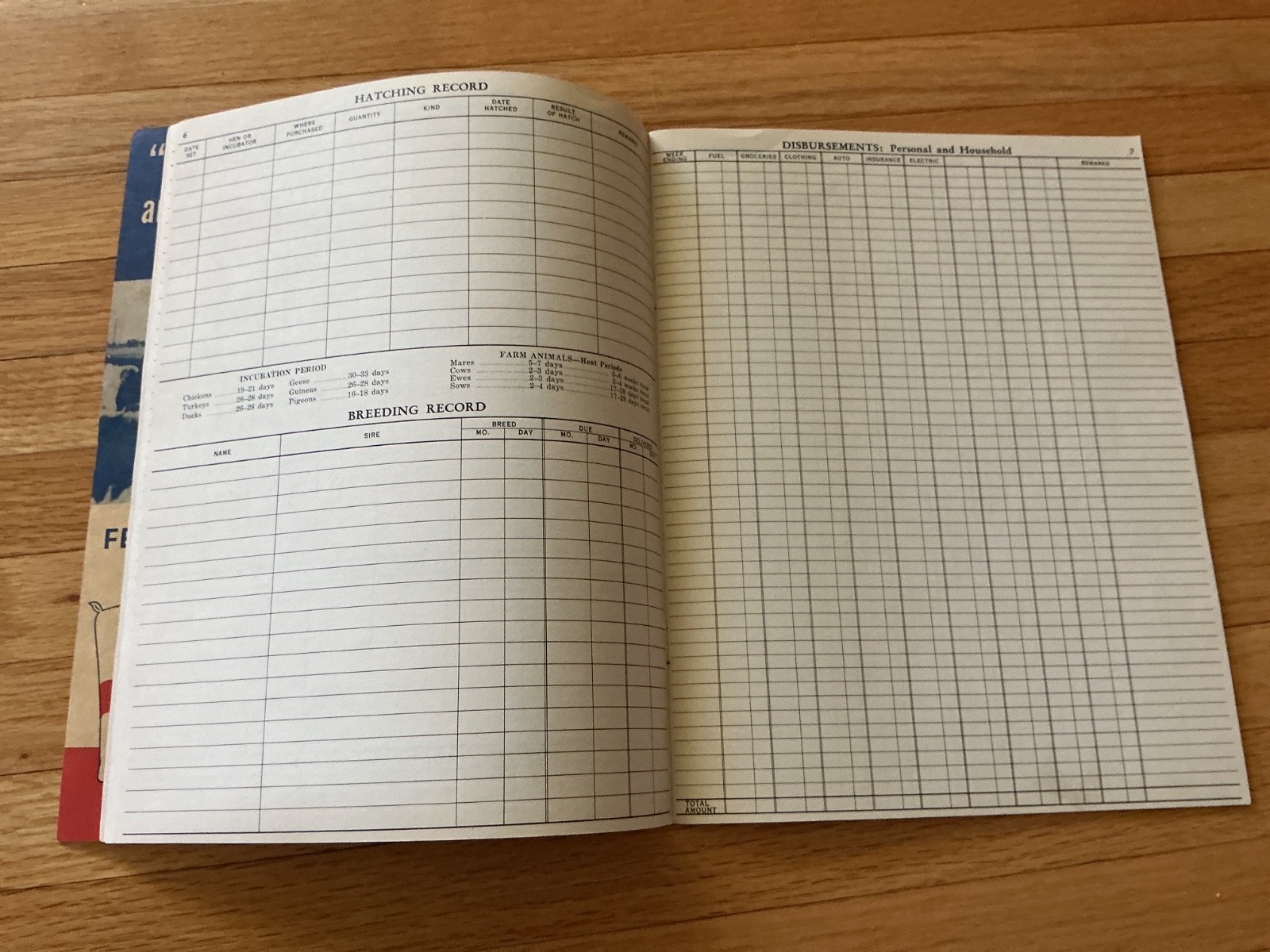 Vtg. 1941 Farm Acct. Record Book – Carey’s & Pierce Farmers Co-op – Pierce, NE.
