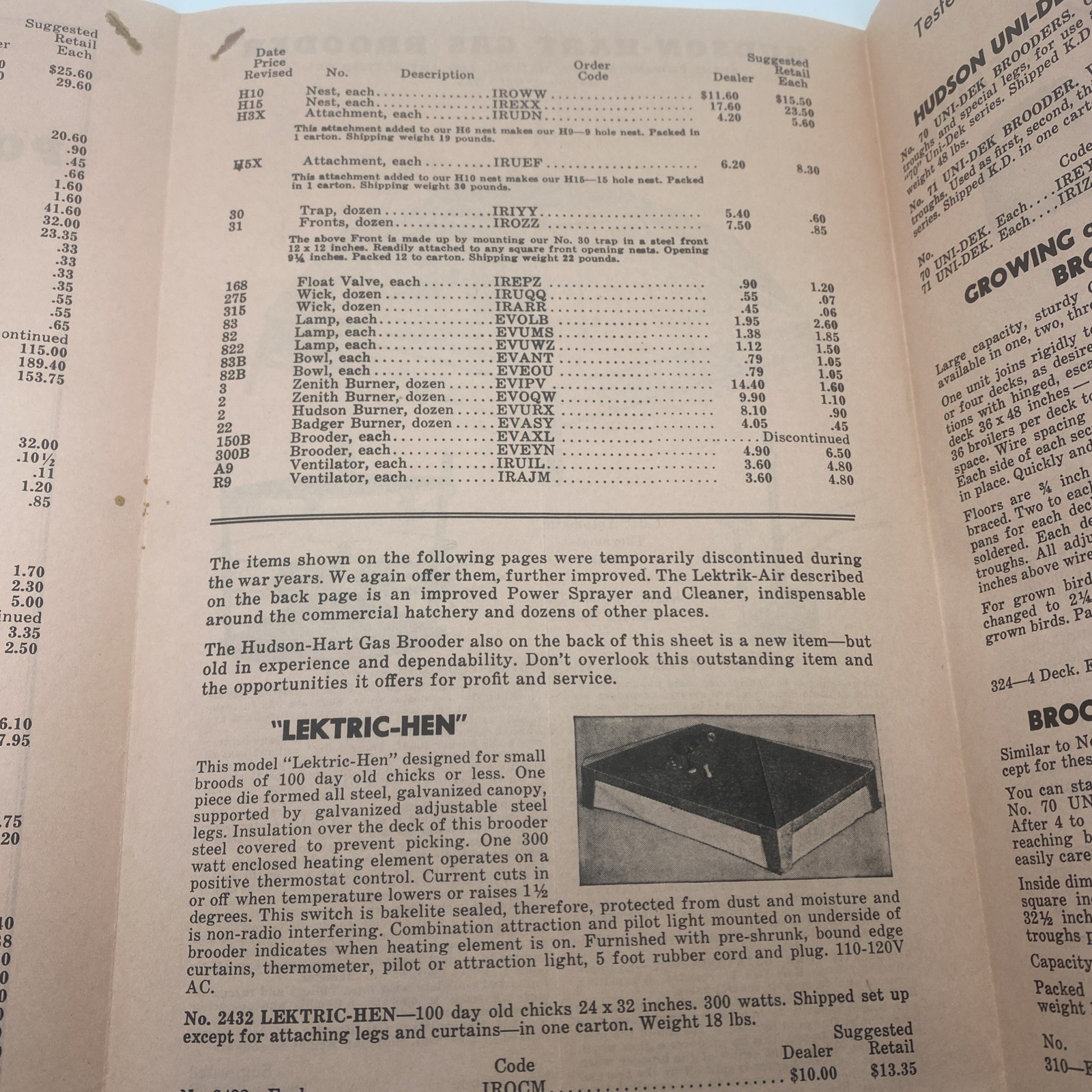 Vintage 1947 Hudson Poultry Equipment Sales Brochure Agriculture Advertising F44