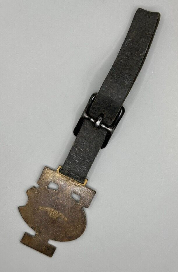Antique TWIN CITY TRACTOR THRESHER Porcelain WATCH FOB Farm Advertising Enamel