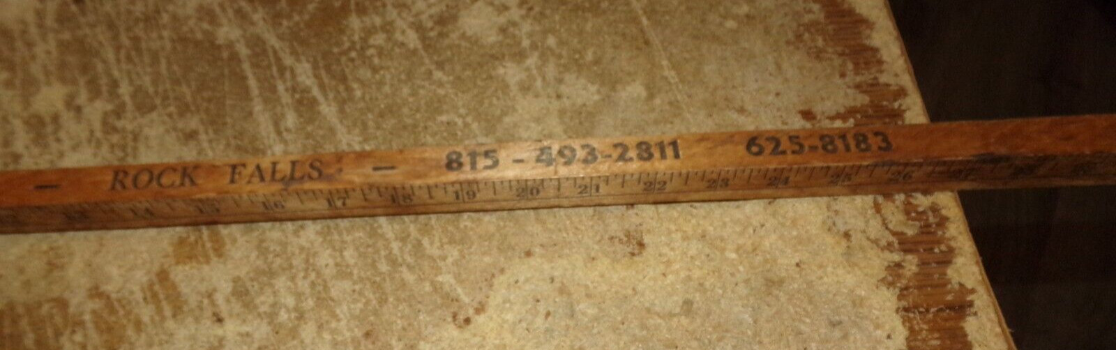 vintage new holland lanark-rock falls square wood yardstick good used