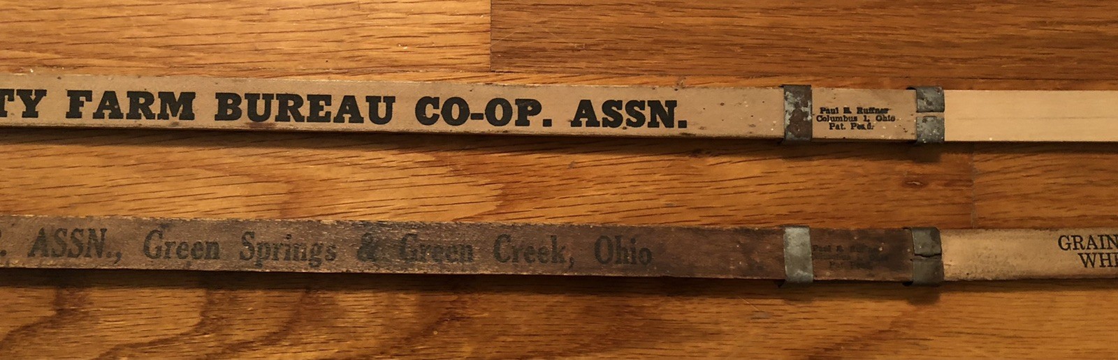 Green Springs Green Creek, Ohio OH Seneca County Co-Op Assn. Slide Yardsticks
