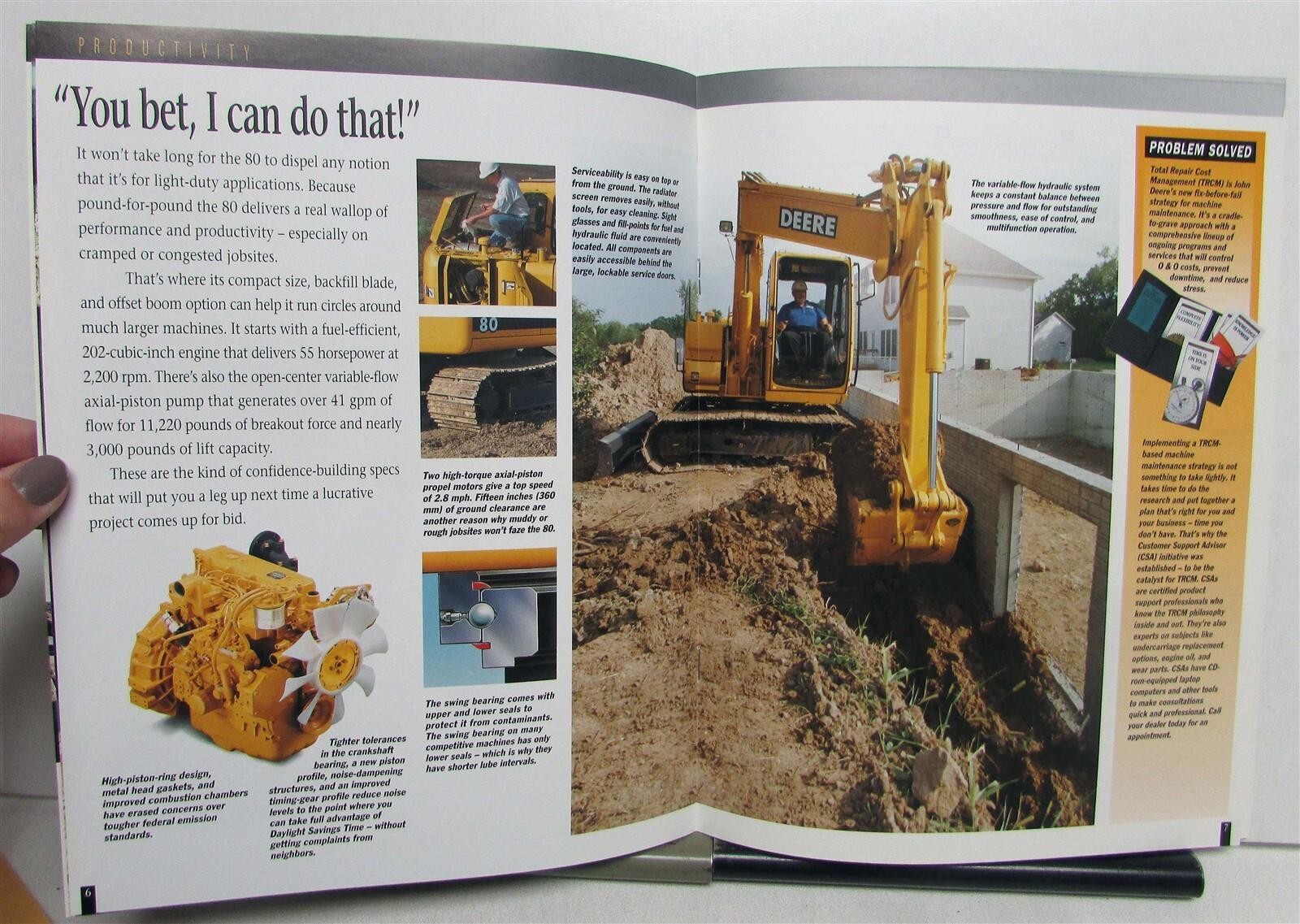 1999 John Deere 80 Excavator Specification Construction Sales Brochure