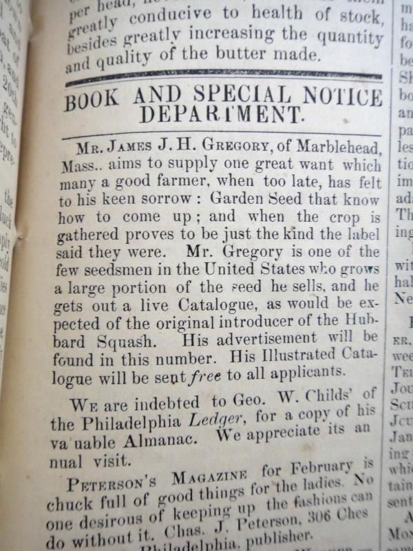 1874 antique LANCASTER FARMER MAG pa coffee agriculture native sheep ADS