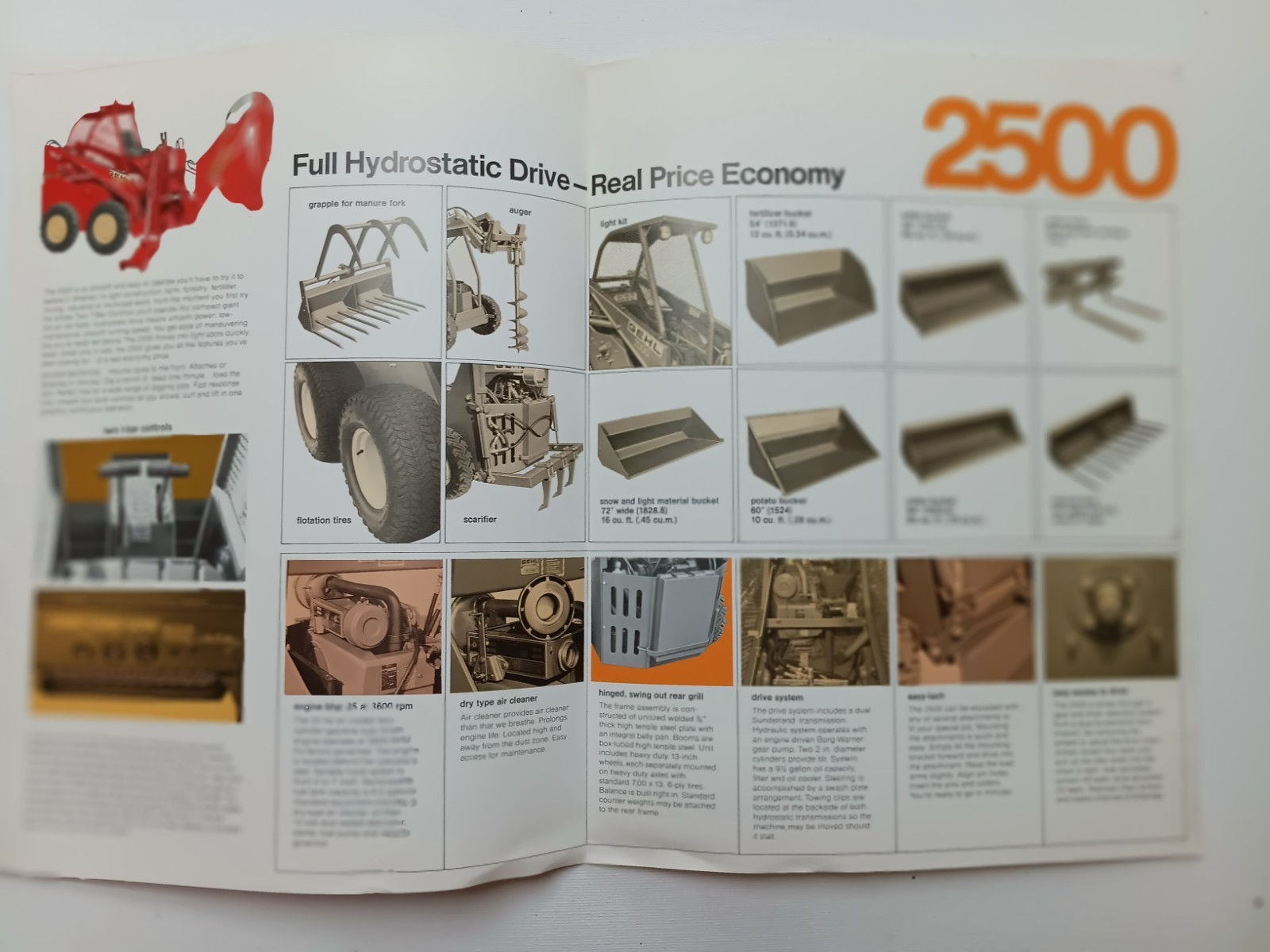 GEHL 2500 Hydraskat Skid Steer & Accessories BROCHURE DEALER Advertising