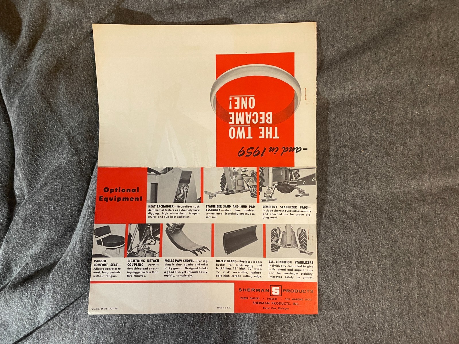 1950&rsquo;s Sherman Products Digger Loaders Tractors Brochure Ford Vintage