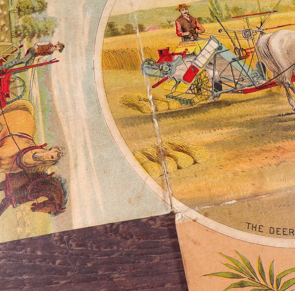 McCormick DEERING MOWER REAPER BINDER FOLD OUT Vintage Farm Victorian Trade Card