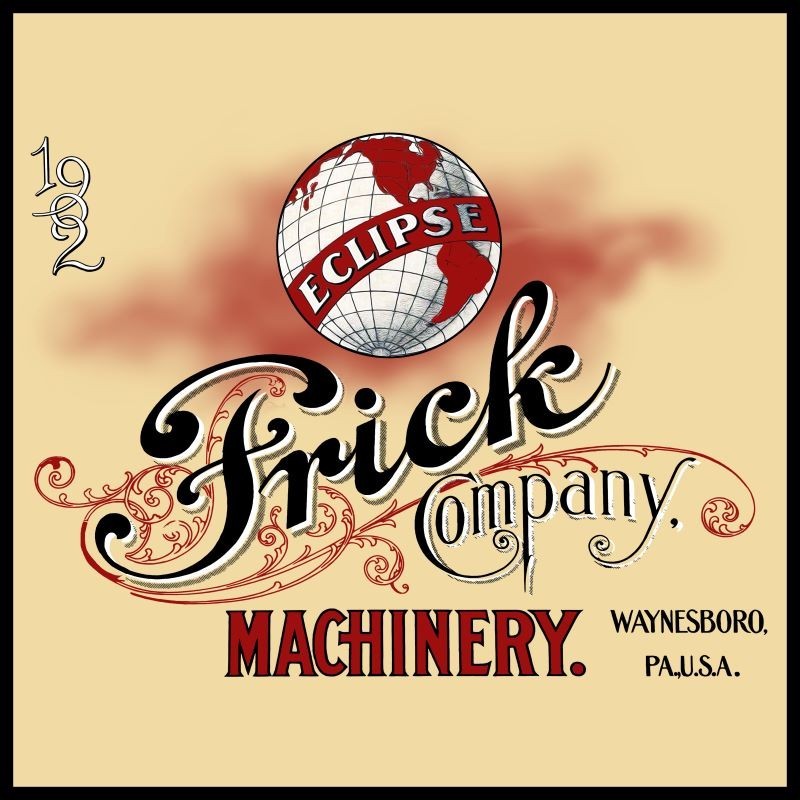 1902 Frick Eclipse Machinery, Waynesboro PA NEW Sign: 40&Prime; Dia. Square USA STEEL