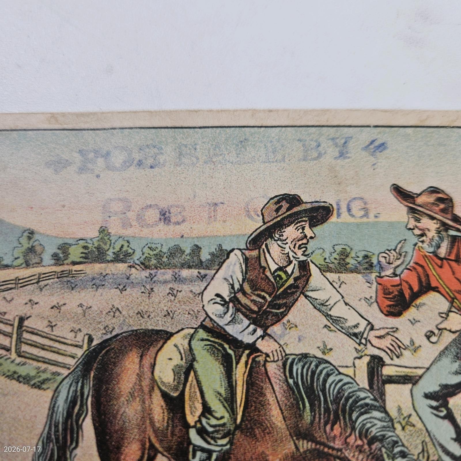 Vtg Victorian Trade Card Tait Wire Check Rower Agricultural Rob T Craig 5.5&Prime;
