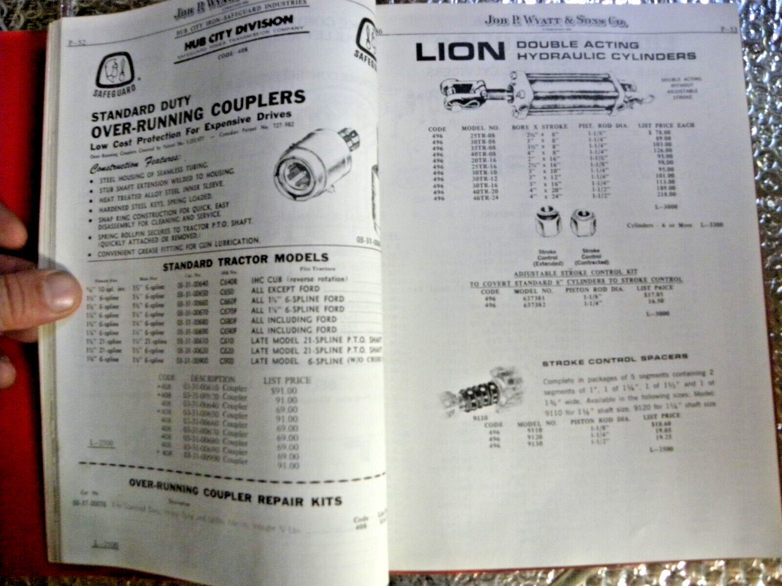 1986 Job P Wyatt & Sons Catalog Farm Equipment Hardware Parts