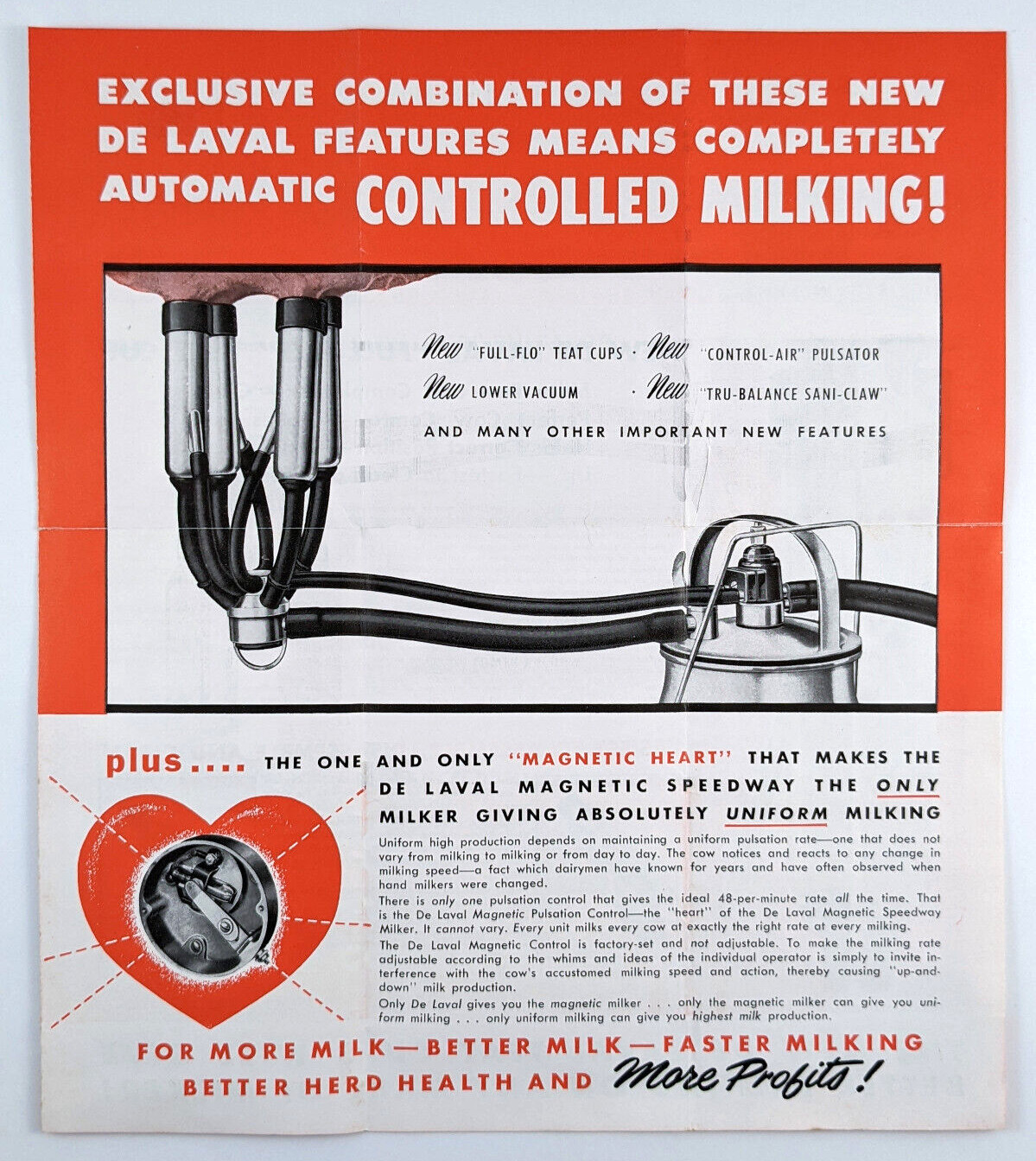 1949 De Laval Separator Company Magnetic Speedway Milker Advertising Brochure