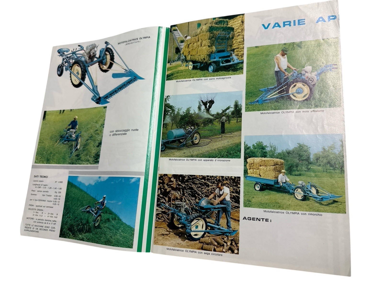 Vintage Olympia Motofalciatrice Brochure Bedogni Italian Farm Machinery