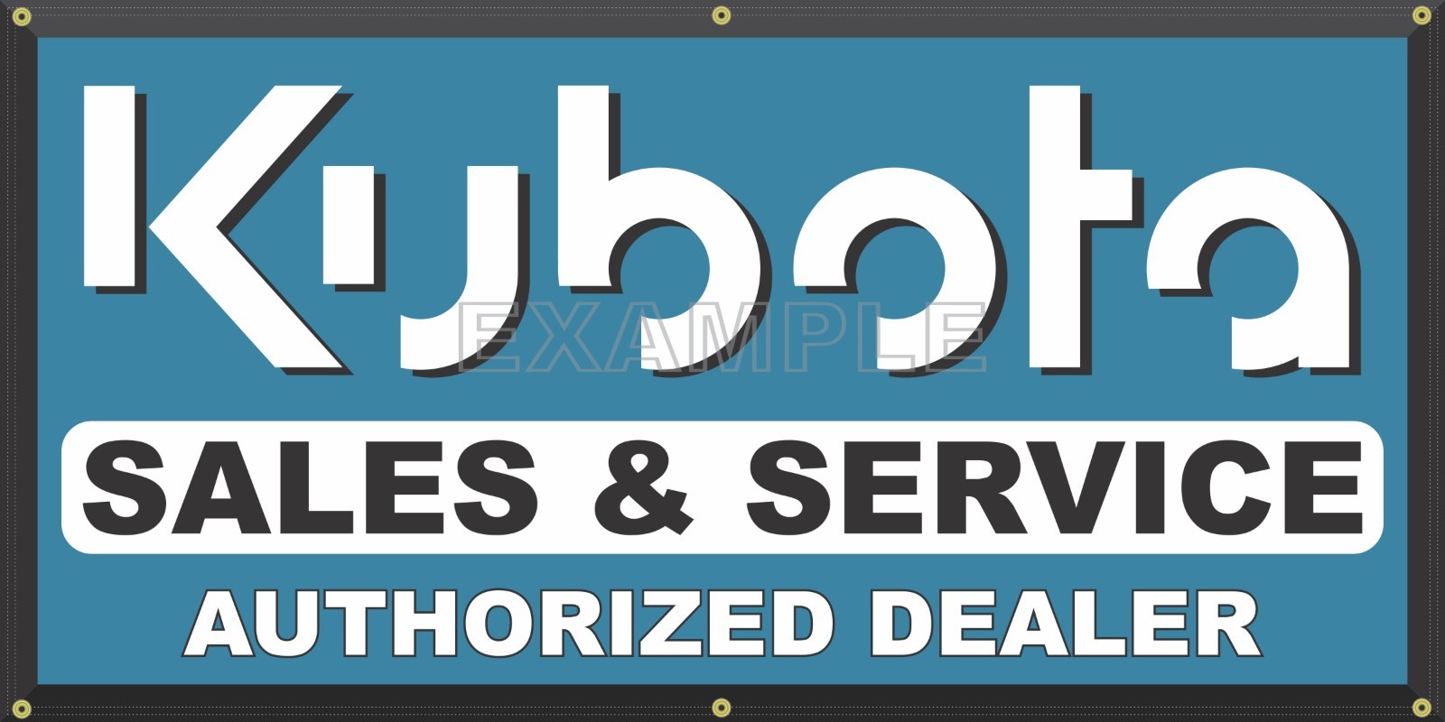 KUBOTA SALES SERVICE AUTHORIZED DEALER HEAVY-DUTY BANNER SIZE AND COLOR CHOICE