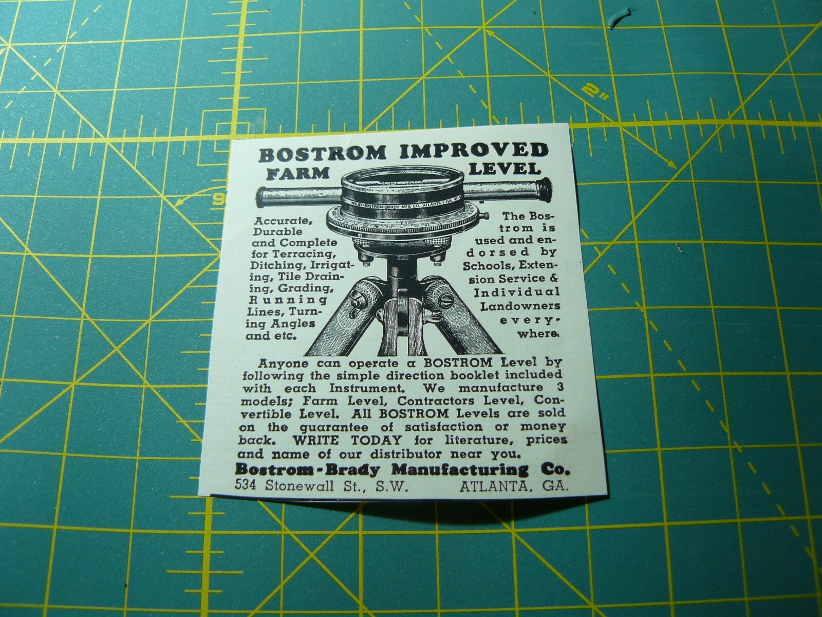 The FARM QUARTERLY -Autumn 1953 – BOSTROM IMPROVED FARM LEVEL / Atlanta, GA