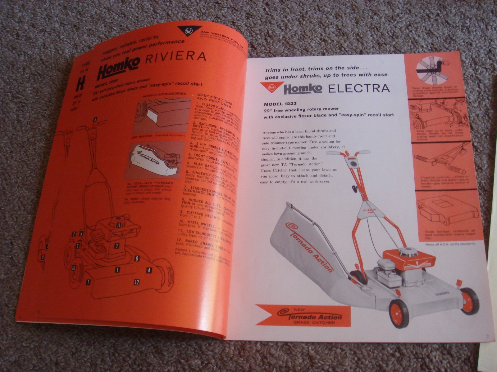 VINTAGE HOMKO 1963-1964 LAWN MOWER TRACTOR TILLER DEALER SALES BROCHURE LOT #2