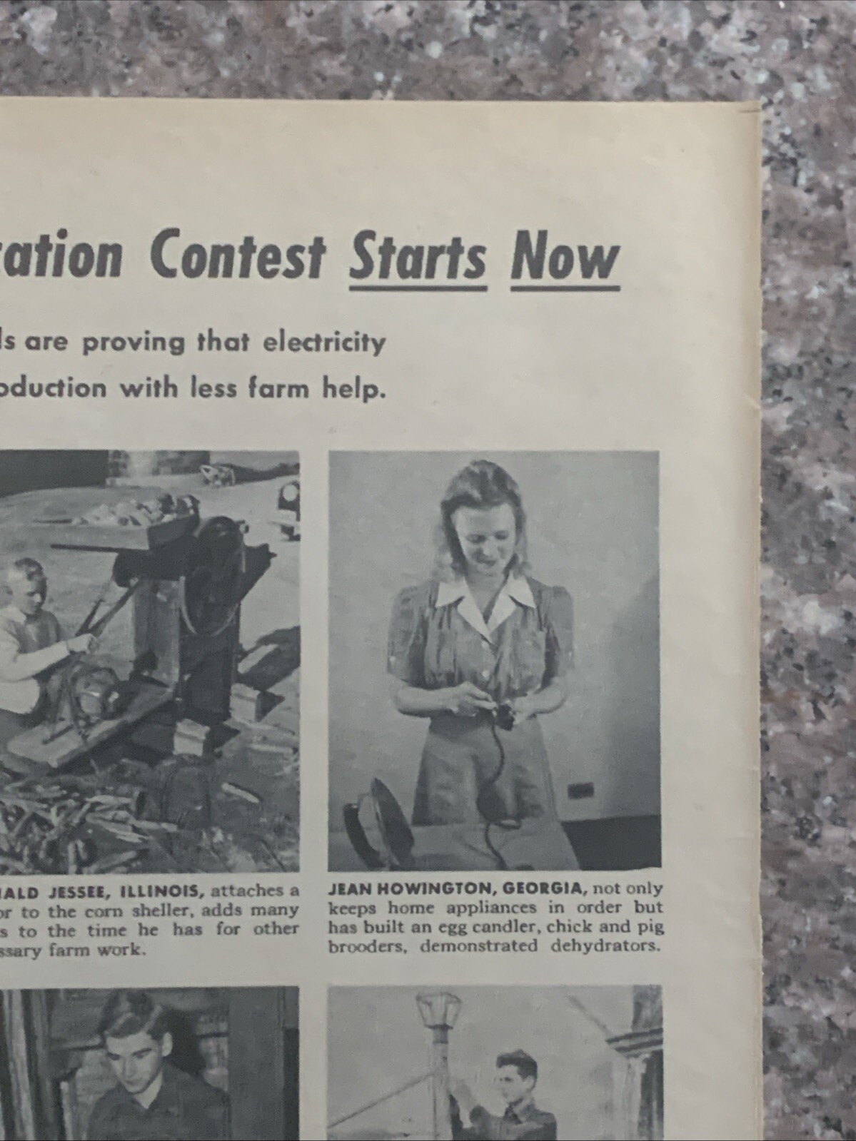 1944 Westinghouse Rural Electrification Contest PRINT AD 4-H Food Farm VTG 1940s