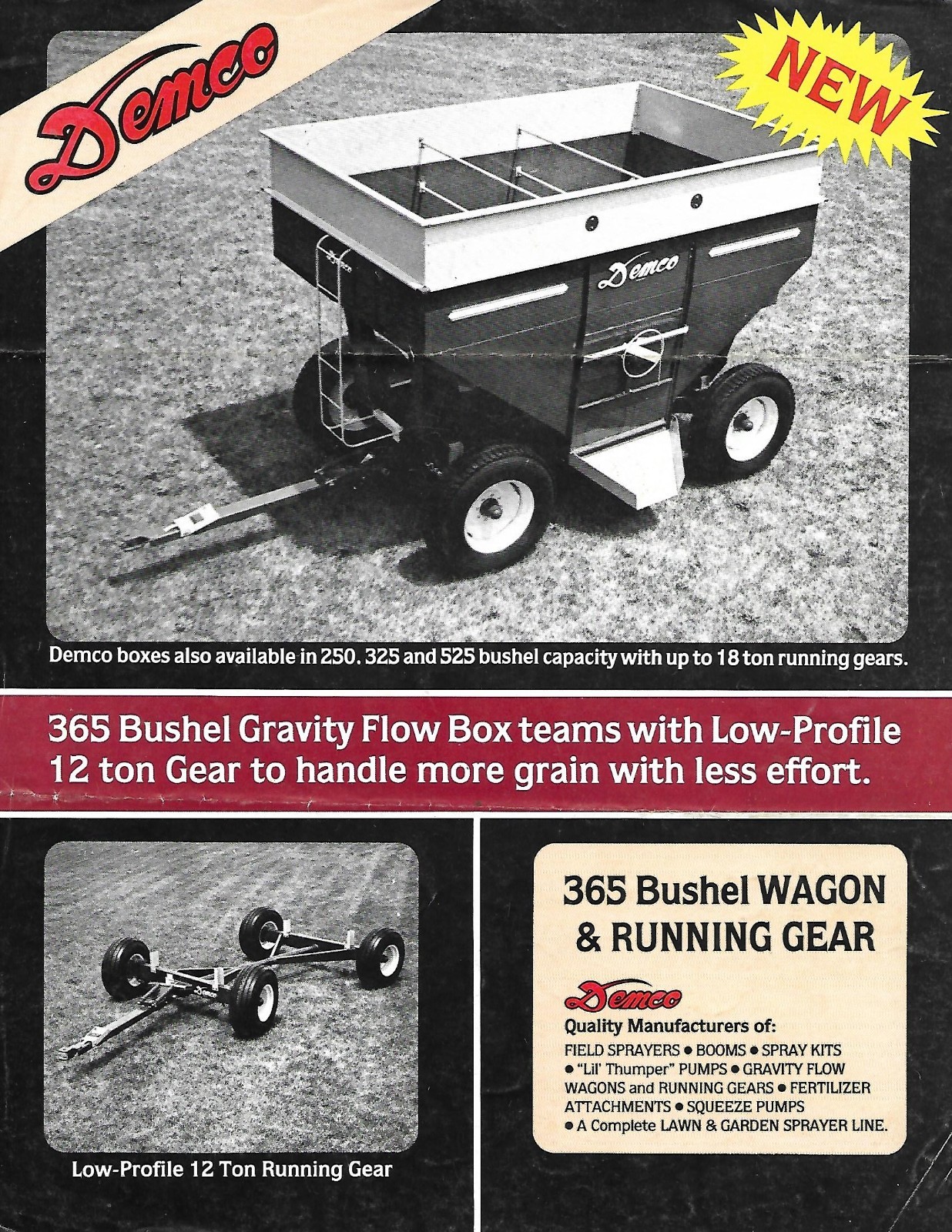 Farm Equipment Brochure – Demco – Running Gear – 365 Bushel Wagon Box (F9516)
