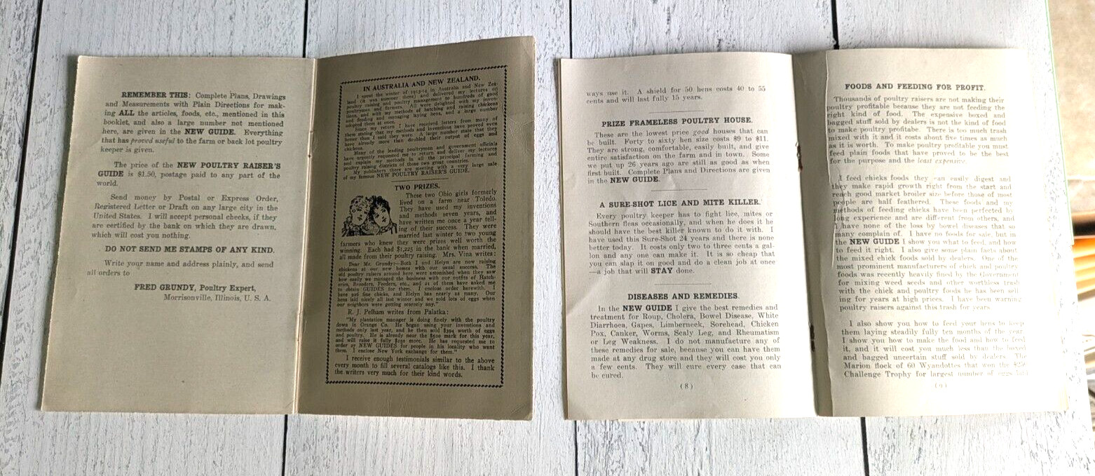 Grundy&rsquo;s Famous Inventions and Methods Two Pamphlets Poultry Raisers
